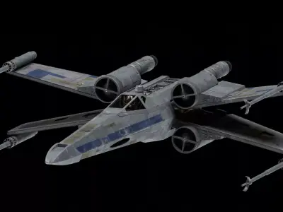 X-WING star wars x - fighter flying in sky 3D model