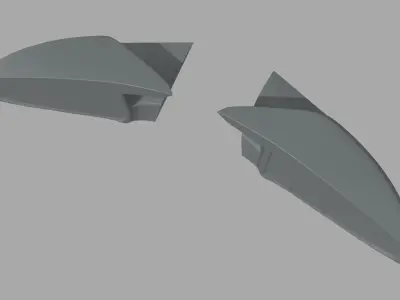 Car Mirror 020 Low-poly 3D model