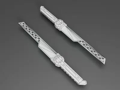 Stylized Battle Knife Free low-poly 3D model