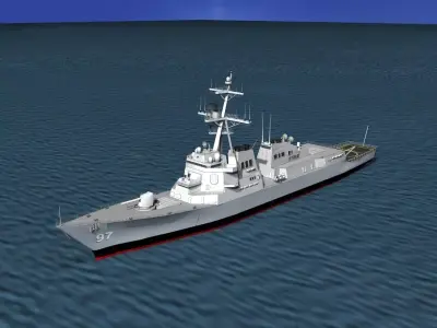 Burke Class Destroyer DDG 97 USS Halsey 3D model