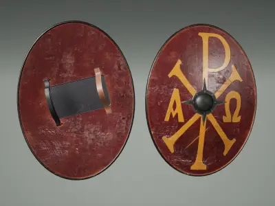 Byzantine Shields Low-poly 3D model