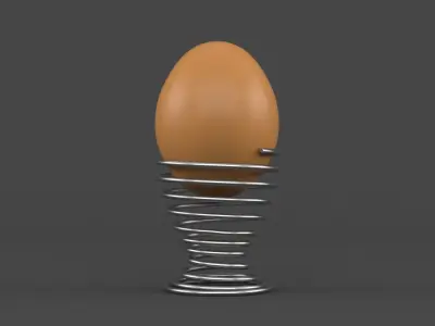 Egg Cup with Brown Egg 3D model