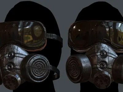 Gas mask helmet 3d model scifi Low-poly Low-poly 3D model Low-poly 3D model