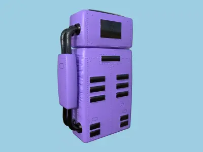 Astronaut Backpack 07 - Purple Black - Character Design Fashion Low-poly 3D model
