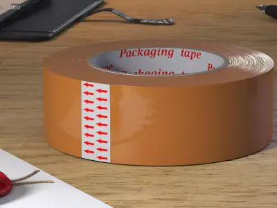 Scotch Tape Large Roll Brown 3D model