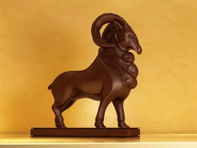 goat animal horn nature mammal farm barn sheep sculpture  3D model