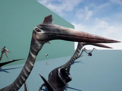 Dinosaur Quetzalcoatlus Giant Pterosaurs Unreal Engine Project Low-poly 3D model