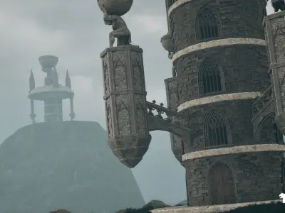 Fantasy Mystic Village Environment Low-poly 3D model