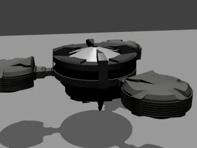 Space-ship 3D model drone Low-poly 3D model