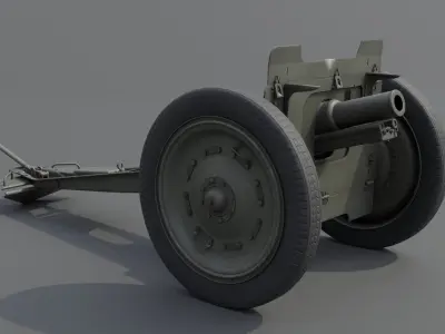 76 mm regimental gun M1927 Low-poly 3D model