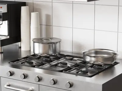 Coffee Shop Kitchen 3D model