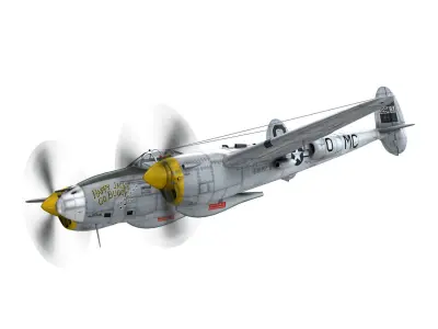 Lockheed P-38 Lightning - Happy Jacks go Buggy 3D model