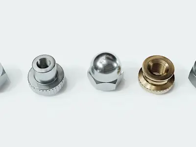 Collection of 15 nuts 3D model