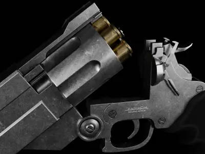 colt 45 long with a weapon case Low-poly 3D model