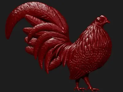 Rooster silver 3D model