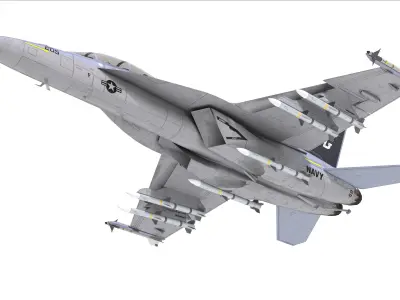 F-18F Super Hornet Low-poly 3D model