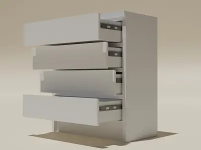 Modern chest of drawers 3d model low poly Free low-poly 3D model