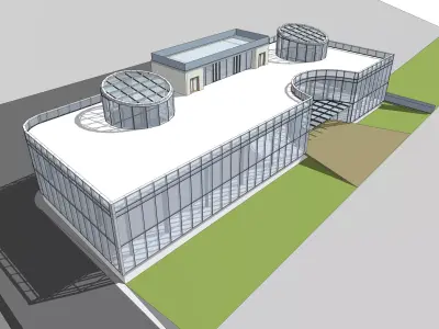 3D model of a two-storey office building 3D model
