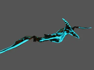 Pterosaurs Dinosaur Animated Game Asset Low-poly 3D model