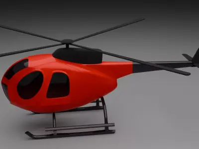 Low Poly Stylized Helicopter Game Ready Flying Vehicle FBX OBJ Low-poly 3D model