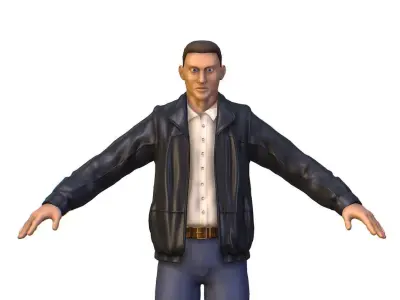Subdivision Man Body Leather Jacket Low-poly 3D model
