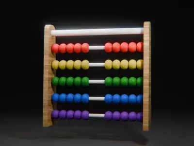 Colorful Abacus Toy Game Ready 3D Model PBR Textured Free low-poly 3D model