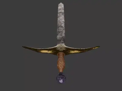 high Details Low-Poly sword- 876 Polygons  Low-poly 3D model