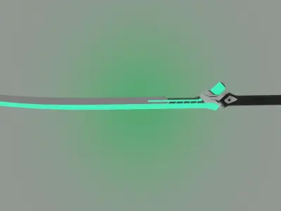 Toxic Sword with neon Game Ready low poly PBR Low-poly 3D model