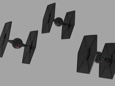 TIE fighter from the Star Wars movies Free low-poly 3D model