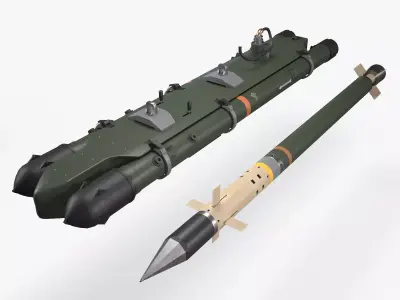 Launcher Mistraile With Missiles Low-poly 3D model