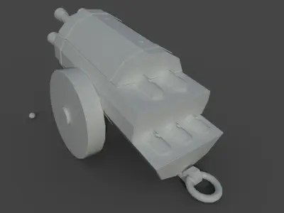 Medieval 15th century organ gun Low-poly 3D model