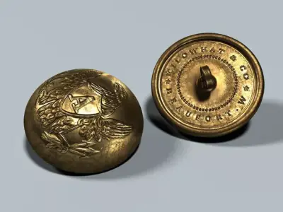 Civil War - Union Artillery Button V01 3D model
