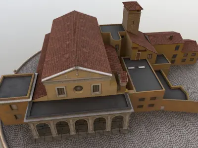 Basilica di Santa Maria in Domnica Low-poly 3D model