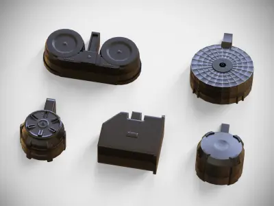 Magazine Attachments Pack - Clip - LMG - Sniper - Rifle - Pistol Low-poly 3D model