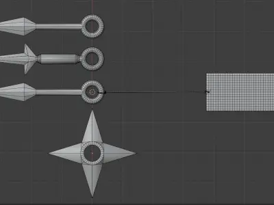 Naruto Throwing weapon pack Low-poly 3D model