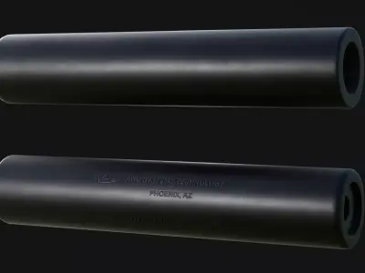 AWC Thundertrap 308 Suppressor Attachment - Game Asset Free low-poly 3D model