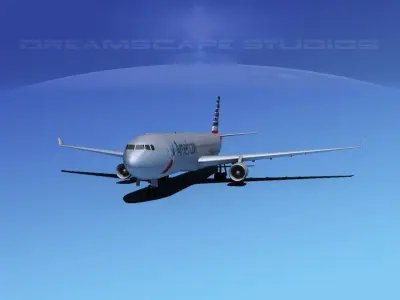 Airbus A330-300 American Airlines 2 3D model