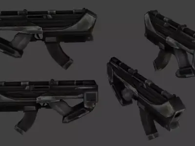 Modern Assault Gun low-poly 3D Model Low-poly 3D model