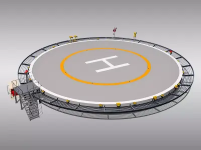 Circular Heliport 3D model