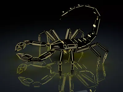 Sci fi robot scorpion Low-poly 3D model