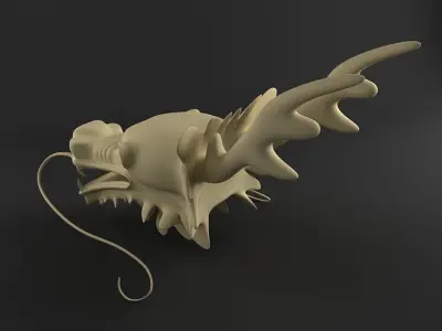 Dragon head Low-poly 3D model