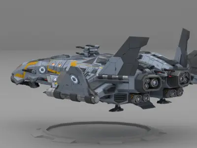Anca Lowpoly Animated Gunship Low-poly 3D model