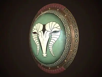 Hoplite Shield Krios Low-poly 3D model