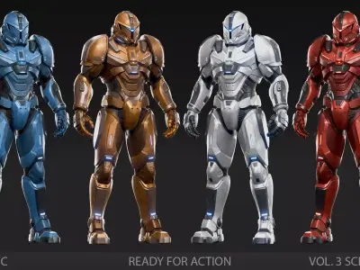 SciFi Soldier Character Low-poly 3D model buy