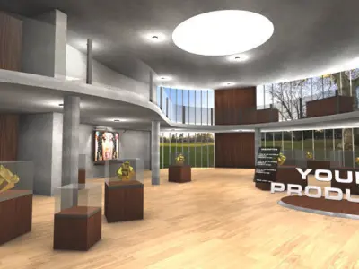 3D Museum Showroom Kit Low-poly 3D model