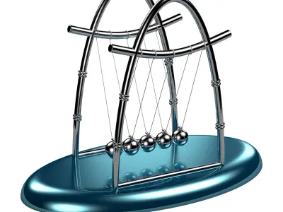 NewtonCradle04 metal cradle with balls Free 3D model