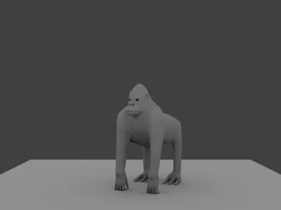 GORILLA MADE IN BLENDER Low-poly 3D model