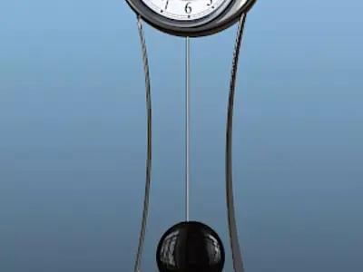 Modern Aluminum Grandfather Clock - High Poly Free 3D model