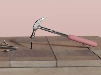 Hammer and nail Free 3D model