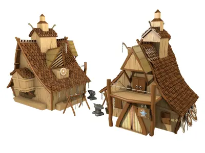 Game Ready Viking Blacksmith Low Poly Low-poly 3D model